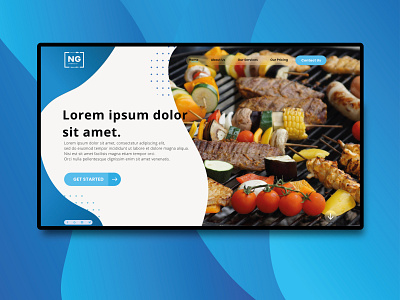 Design Concept for a Catering Company blue design figmadesign gradient hellodribbble illustration logo minimal typography ui ux web webdesign website xd xd design