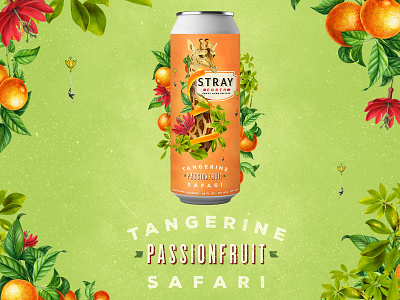Stray Forth Tangerine Passionfruit Safari art direction branding can design collage design identity packaging packaging design planet propaganda