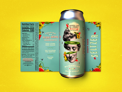 Stray Forth Watermelon Kiwi Walkabout 16 oz. art direction branding can design collage design identity illustration packaging packaging design planet propaganda