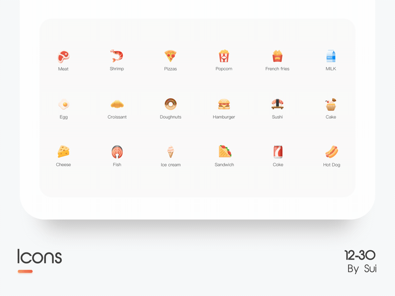 Food Icons app icon illustration illustrator ui ux
