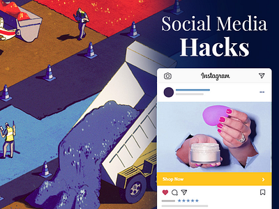 Social Media Hacks ads brands illustration marketing product social