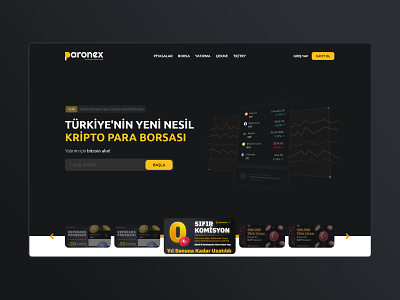 Paronex | Cryptocurrency Exchange bitcoin crypto cryptocurrency design ethereum exchange kuark landing paronex ui website