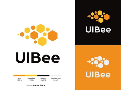 UIBee Logo Design bee branding company company logo free logo honey logo logo branding logo design logo illustration uibee