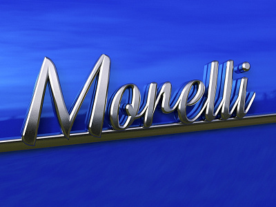 Morelli car emblem test render 3d 3d modeling 3d render typography