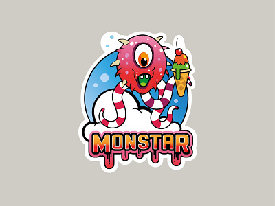 Ice Cream Monster artwork branding design illustration logo typography vector