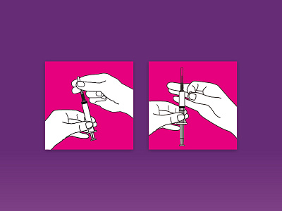 Injection Guide illustration drawing hands illustration vector