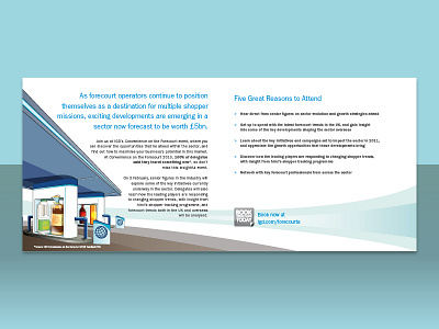 Convenience On The Forecourt spread brochure design graphic illustration layout vector