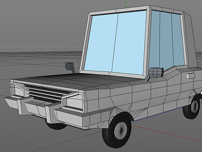 Low poly car W.I.P 3d cartoon low poly wireframe