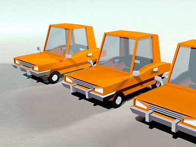 Low poly car render test 3d car cartoon low poly render