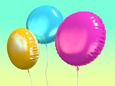 Mylar balloons 3d illustration