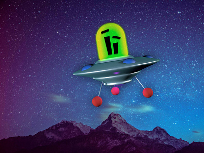 Flying Saucer 3d design illustration photoshop