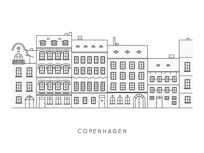 city #1 - copenhagen copenhagen graphic design line art lines minimalism