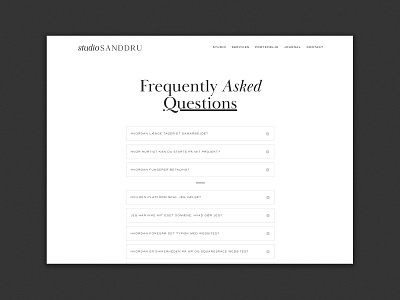 website #6 - studio sanddru design faq minimalism type web webdesign website website design