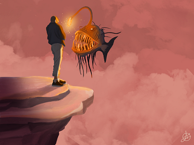 Anglerfish art artdirector artist design illustration illustrations painting pastel photoshop wacom cintiq