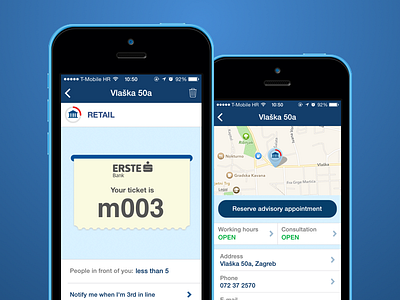 Erste Queueing android app bank banking branch erste ios queue queueing row ticket