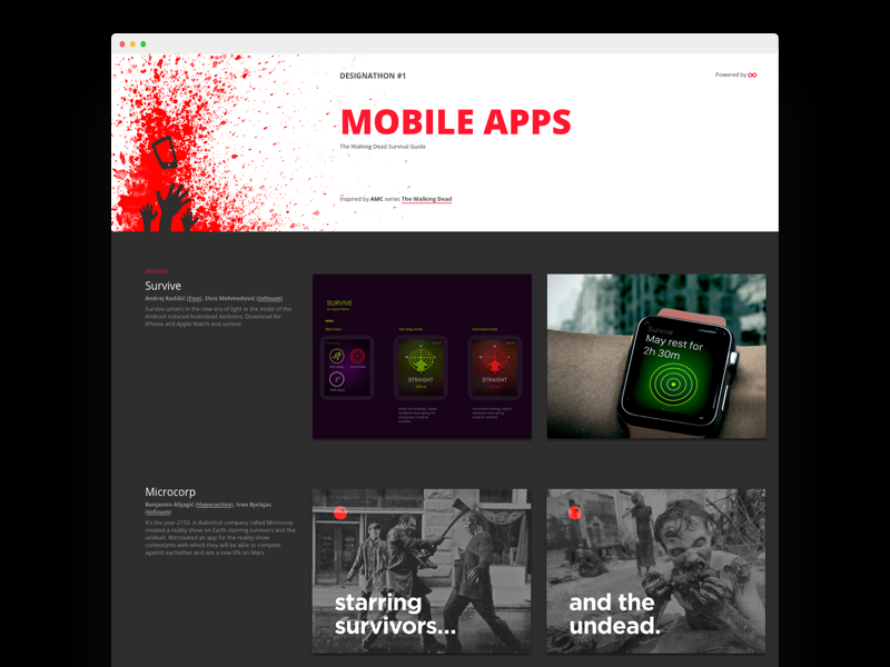 The Zombie designathon zombie dead undead blood app designathon zagreb croatia web