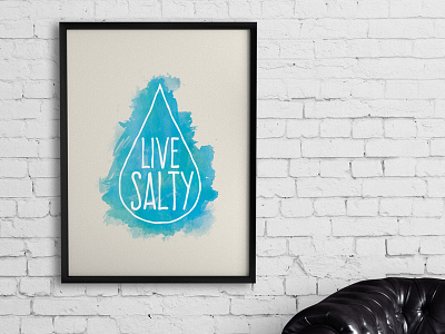 Live Salty logo poster water color