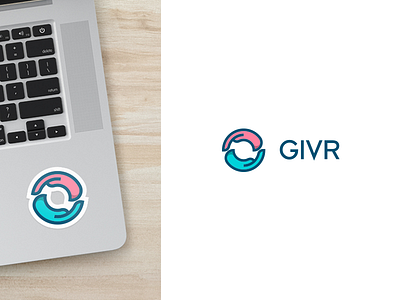Givr charity geometric give hands icon logo logo design logotype mark minimalist