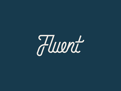 Fluent fluent geometric hand drawn lettering logo logo design logotype mark symbol wordmark