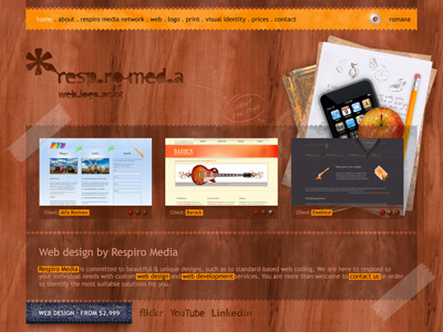 Respiro Media web layout · V2 digital design layout psd psd layout respiro media web design web site design