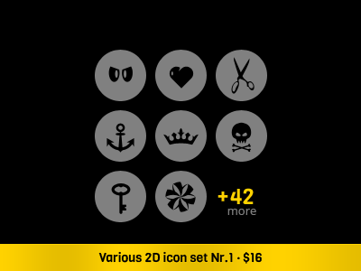 Various 2D Icon Set · 1 icon set icons onemanzoo respiro media vector icons