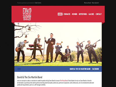 David & The Six Martini Band web layout band custom design david the six martini digital design layout onemanzoo psd psd layout respiro media web design web site design
