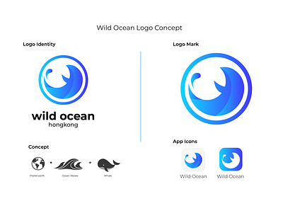 Wild Ocean Logo Concept branddesign branding logo minimallogo modern modernlogo vector
