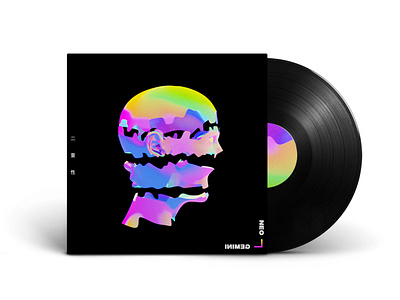 Neo-Gemini 3d art blender branding design illustration music vynil