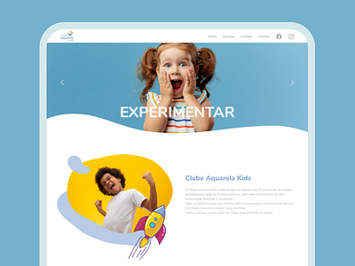 Landing Page Aquarela Kids children design kids landing page ui uidesign uxdesign web design web site