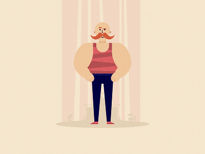 Strong man character circus flat design illustration man strong vector