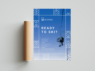 Ready to ski? abstract branding contemporary corporate creative design figure flyer graphic design graphic ellements minimal pattern poster resort ski snow sport template vector winter