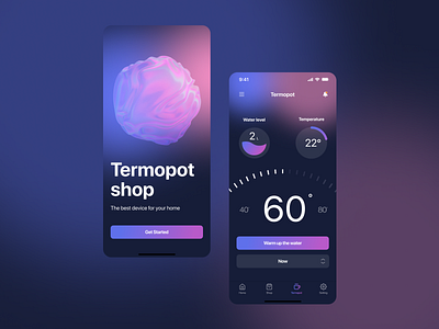 Termopot app 3d app concept figma mobile uxui
