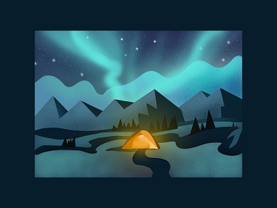Northern Lights graphic design illustration northern lights procreate