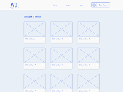 Widget management wireframes