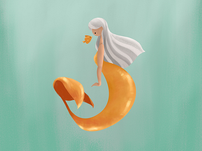 Golden friends illustration mermaid mermay procreate
