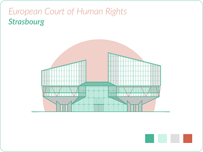 EUROPEAN COURT OF HUMAN RIGHTS - Monuments in Strasbourg | #3 2d architecture building design europe european flat france green house human rights monuments strasbourg