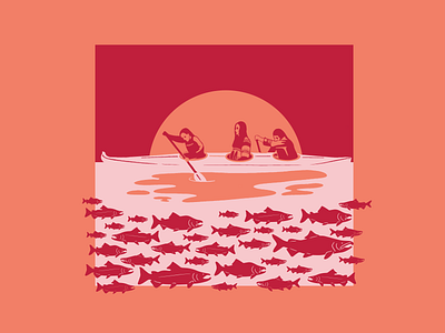 Salmon Tone Sunset design illustration illustrator print screen print