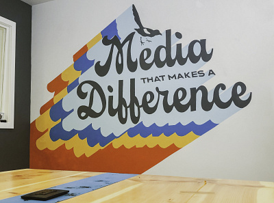Rogue Heart Media - Office Mural groovy type mural mural design paint typography