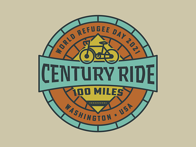 Century Ride T-Shirt Design badge branding design flat icon illustration illustrator logo typography vector