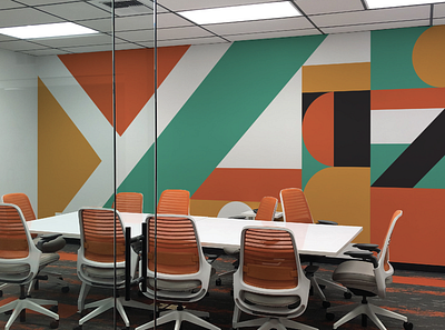 Yuit Comms Conference Room Mural branding design graphic design illustration interior design mural vector vinyl