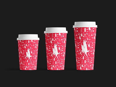 Kaladi Bros. Coffee Holiday Cups branding christmas coffee coffee cup december design holiday illustration logo nordic nordic winter paper cup vector winter