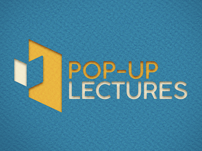 Pop-Up Lectures Cut Out Logo design illustration logo textured typography