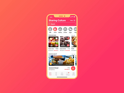 Sharing Culture ae animation app apple applicaton clean design ecommerce figma food ios motion motiondesign retail sketch ui ux uxui