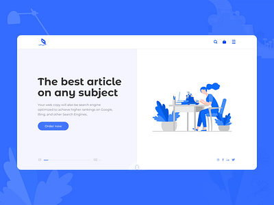 Copywriting website (Json file included) after effects aniamtion blue character copywriter design illustration json logo lottie motion ui ux vector