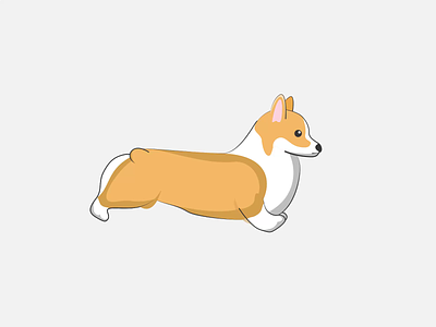 Running corgi aniamtion animation clean corgi design dog illustration motion run run cycle running vector web
