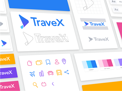 TraveX styleguide app app design branding icons illustraion logo styleguide travel travel app