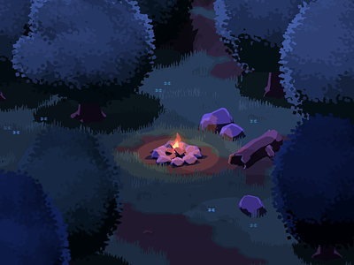 Campfire 3d adventure campfire camping forest game game development indie game rpg top down unity video game woods
