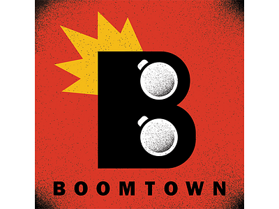 Boomtown Logo bomb boom explosive logo podcast red