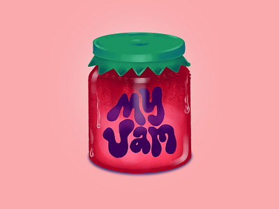 My Jam illustration jam lettering red sticker texture type