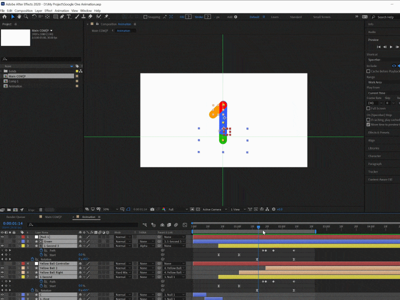 Google one - Logo Animation Process into After Effects.